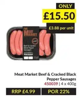 Musgrave MarketPlace The Meat Market Beef & Cracked Black Pepper Sausages offer