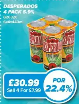 Bestway Desperados original beer offer