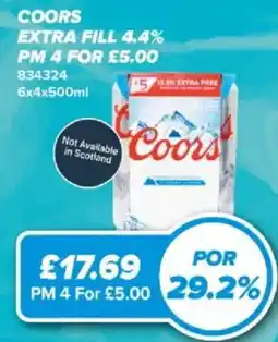 Bestway Coors extra fill offer