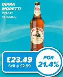 Bestway Birra Moretti offer