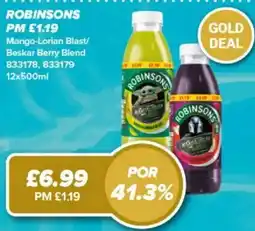 Bestway Robinsons mango lorian blast beskar berry blend offer