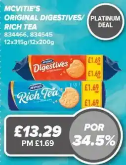Bestway McVitie's Original Digestives/ Rich Tea offer