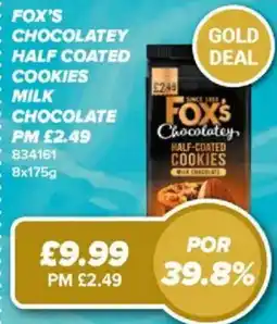 Bestway Fox's chocolatey half coated cookies offer