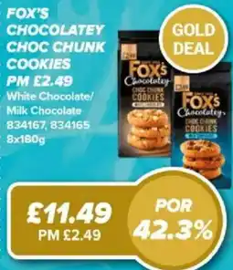 Bestway Fox's chocolatey choc chunk cookies offer