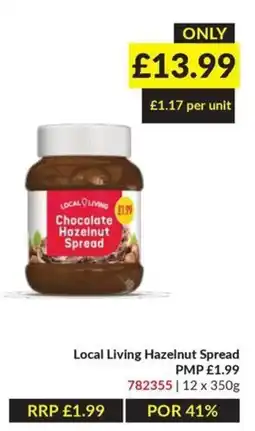 Musgrave MarketPlace Local Living Chocolate Hazelnut Spread offer