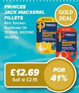 Bestway Princes jack mackerel fillets offer
