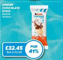 Bestway Kinder chocolate stick offer