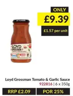 Musgrave MarketPlace Loyd Grossman Tomato & Garlic Sauce offer