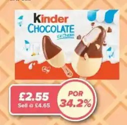 Bestway Kinder chocolate ice cream offer