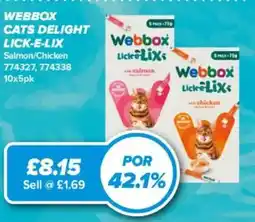 Bestway Webbox cats delight lick-e-lix offer