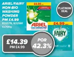 Bestway Ariel/Fairy non-bio washing powder offer