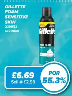 Bestway Gillette foam sensitive skin offer