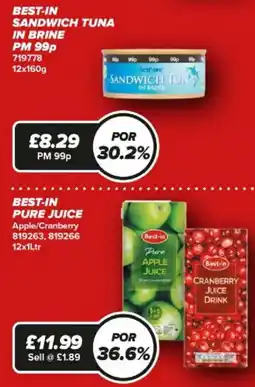Bestway Best-in sandwich tuna in brine offer