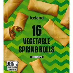 Iceland Iceland 16 (APPROX.) Vegetable Spring Rolls 400g offer