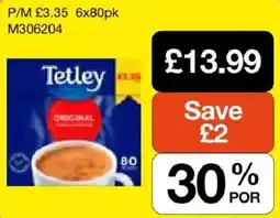 Booker Wholesale Tetley original offer