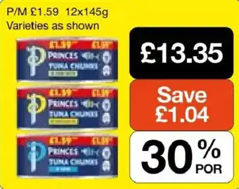 Booker Wholesale Princes tuna chunks offer