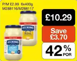 Booker Wholesale Hillman's light mayonnaise offer