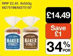 Booker Wholesale Baker Street sliced bread offer