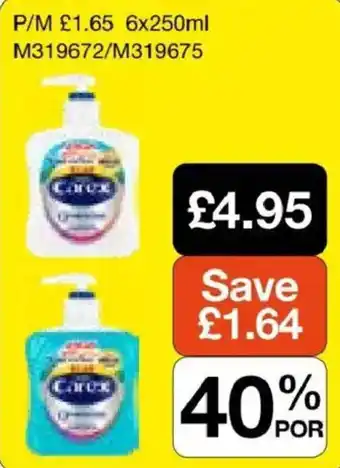 Booker Wholesale Carex hand wash offer