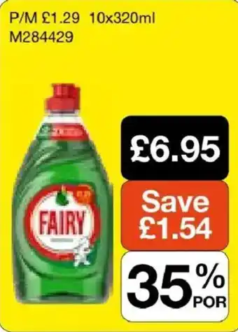 Booker Wholesale Fairy dishwashing liquid offer