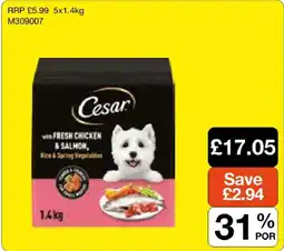 Booker Wholesale Cesar with fresh chicken & salmon, rice & spring vegetables offer