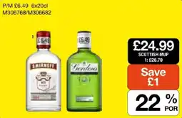 Booker Wholesale Smirnoff vodka and Gordon's gin offer
