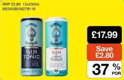 Booker Wholesale Bombay Sapphire gin tonic offer