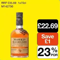 Booker Wholesale Monkey shoulder offer