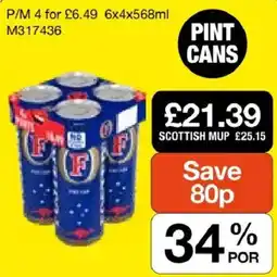 Booker Wholesale Scottish mup pint cans offer