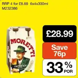 Booker Wholesale Moretti offer