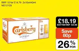 Booker Wholesale Carlsberg export offer
