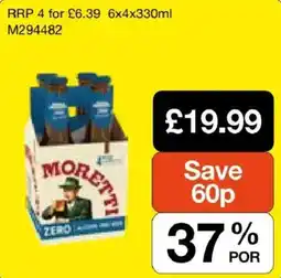 Booker Wholesale Moretti zero offer