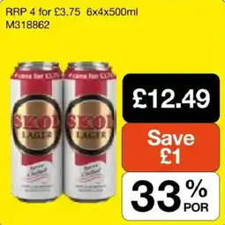 Booker Wholesale Skol lager offer
