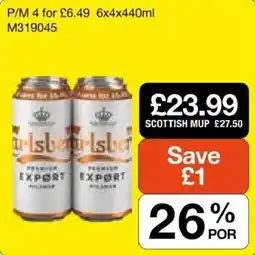 Booker Wholesale Carlsberg export offer