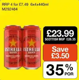 Booker Wholesale Estrella Damm offer