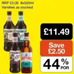 Booker Wholesale Shipyard beer offer