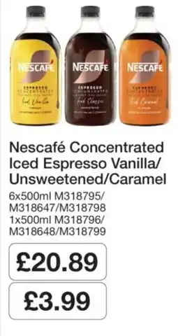 Makro Nescafe concentrated iced espresso offer