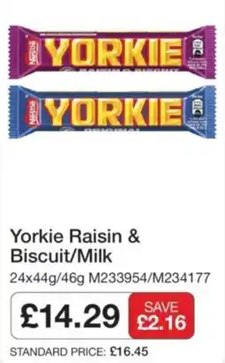 Makro Yorkie raisin & biscuit/milk offer