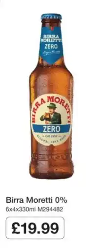 Makro Birra Moretti 0% offer