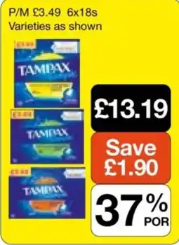Makro Tampax tampons offer