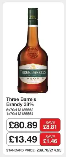 Makro Three Barrels Brandy 38% offer