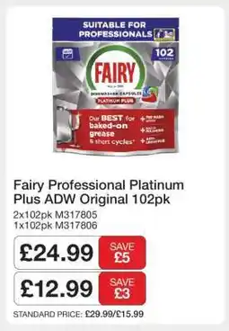 Makro Fairy Professional Platinum Plus ADW Original 102pk offer