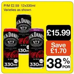 Makro Jack Daniel's & Coca-Cola 12x330ml offer