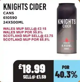 Bestway Knights cider offer