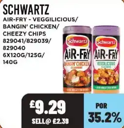 Bestway Schwartz air-fry veggilicious/bangin' chicken/cheezy chips offer