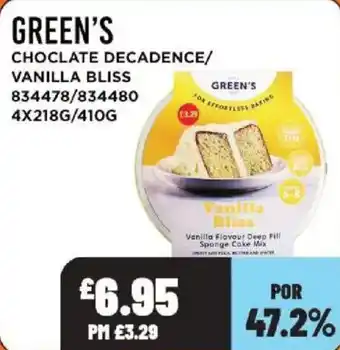 Bestway Green's vanilla bliss offer