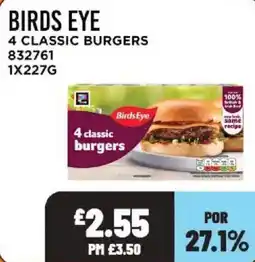 Bestway Birds Eye 4 classic burgers offer