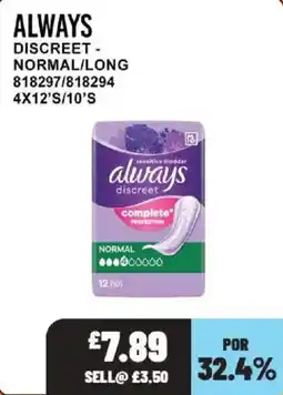 Bestway Always discreet normal/long offer