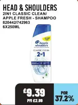 Bestway Head & Shoulders 2in1 Classic Clean Apple Fresh Shampoo offer