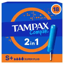 Iceland Tampax Compak Super Plus Tampons With Applicator x18 offer